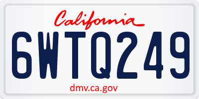 CA license plate 6WTQ249