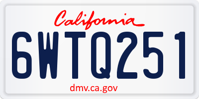 CA license plate 6WTQ251