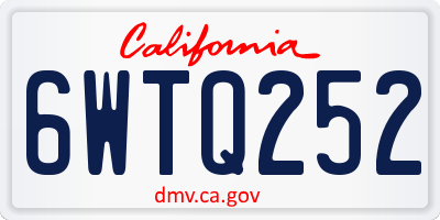 CA license plate 6WTQ252