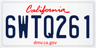 CA license plate 6WTQ261