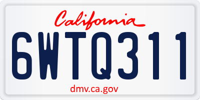 CA license plate 6WTQ311