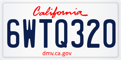 CA license plate 6WTQ320