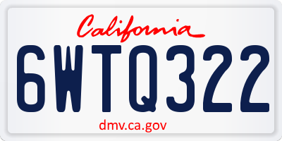 CA license plate 6WTQ322