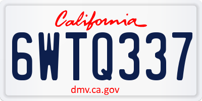 CA license plate 6WTQ337