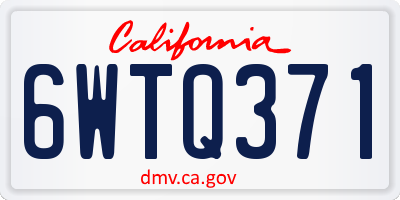 CA license plate 6WTQ371