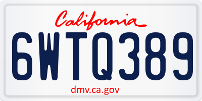 CA license plate 6WTQ389