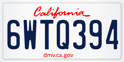 CA license plate 6WTQ394