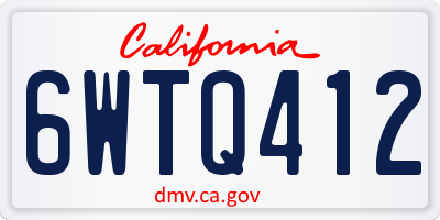 CA license plate 6WTQ412
