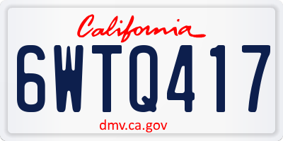 CA license plate 6WTQ417