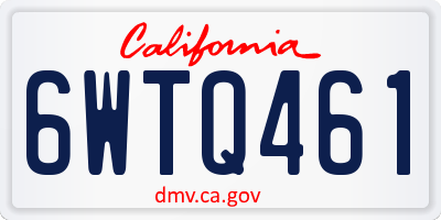 CA license plate 6WTQ461