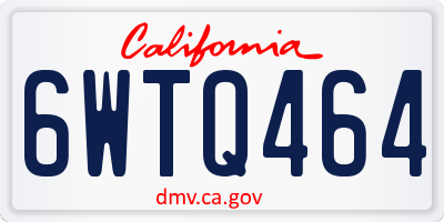 CA license plate 6WTQ464