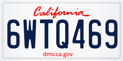 CA license plate 6WTQ469