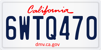 CA license plate 6WTQ470