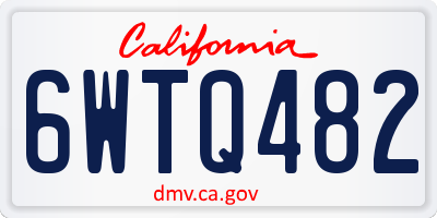 CA license plate 6WTQ482