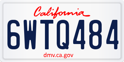 CA license plate 6WTQ484