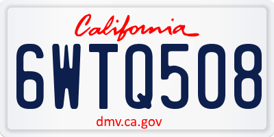 CA license plate 6WTQ508