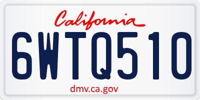 CA license plate 6WTQ510