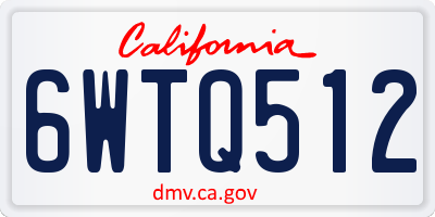 CA license plate 6WTQ512