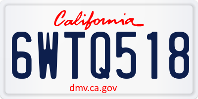 CA license plate 6WTQ518