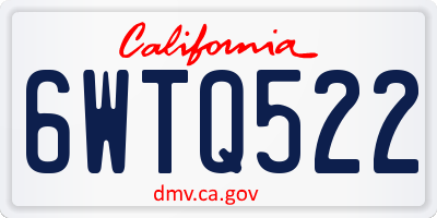 CA license plate 6WTQ522