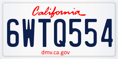 CA license plate 6WTQ554
