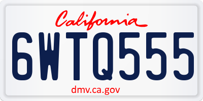 CA license plate 6WTQ555