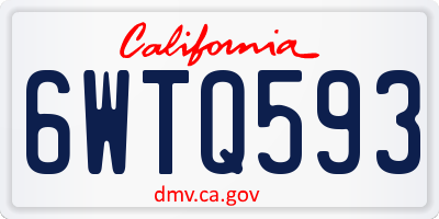 CA license plate 6WTQ593