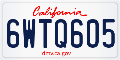 CA license plate 6WTQ605
