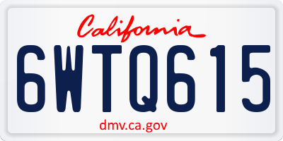 CA license plate 6WTQ615