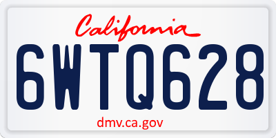 CA license plate 6WTQ628