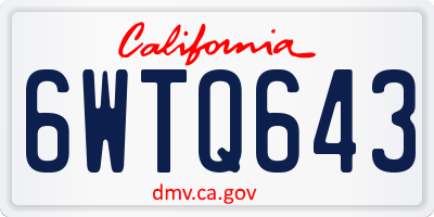 CA license plate 6WTQ643