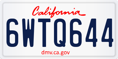 CA license plate 6WTQ644