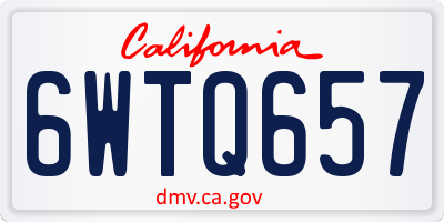 CA license plate 6WTQ657