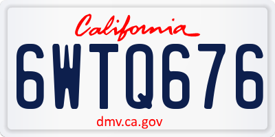 CA license plate 6WTQ676