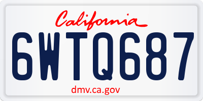 CA license plate 6WTQ687