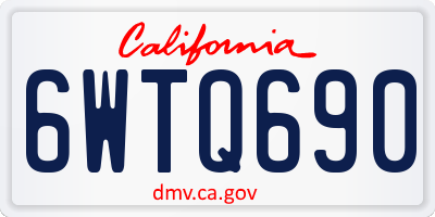 CA license plate 6WTQ690