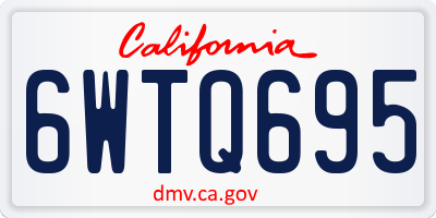 CA license plate 6WTQ695