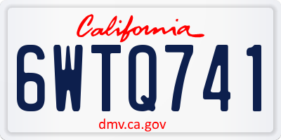 CA license plate 6WTQ741