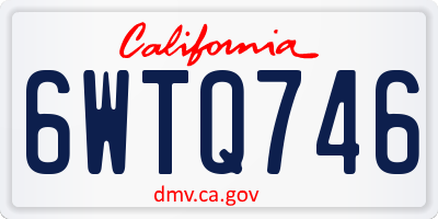 CA license plate 6WTQ746