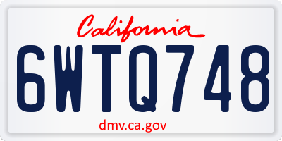 CA license plate 6WTQ748
