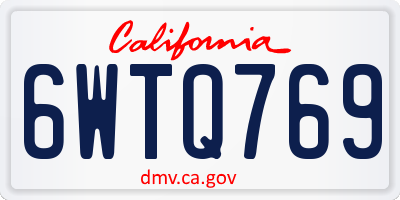 CA license plate 6WTQ769