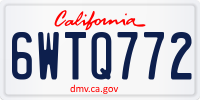 CA license plate 6WTQ772