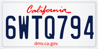 CA license plate 6WTQ794
