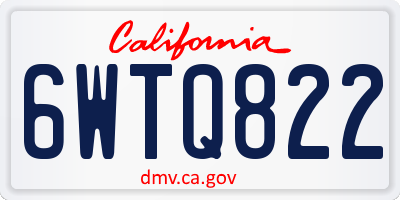 CA license plate 6WTQ822