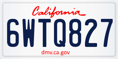 CA license plate 6WTQ827