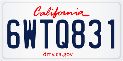 CA license plate 6WTQ831