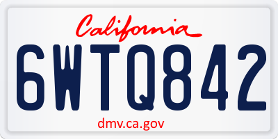 CA license plate 6WTQ842