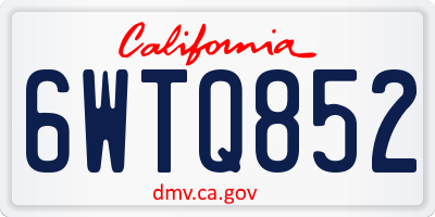 CA license plate 6WTQ852