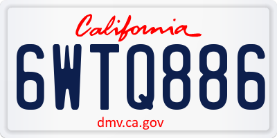 CA license plate 6WTQ886