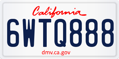 CA license plate 6WTQ888